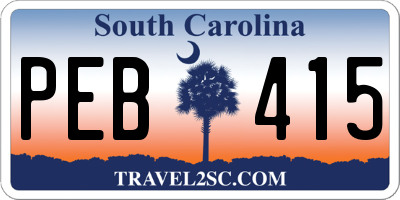 SC license plate PEB415