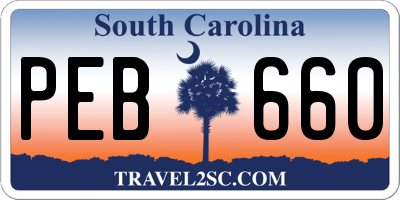 SC license plate PEB660