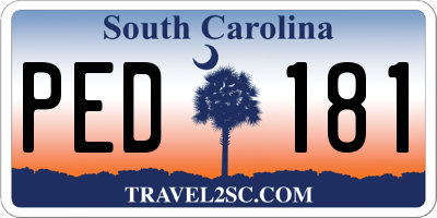 SC license plate PED181