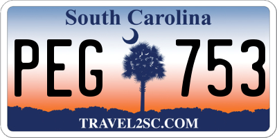 SC license plate PEG753