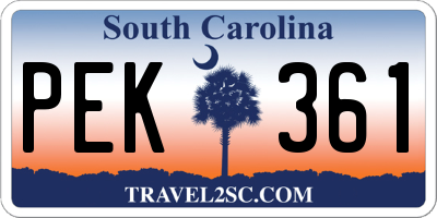 SC license plate PEK361