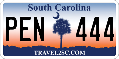 SC license plate PEN444