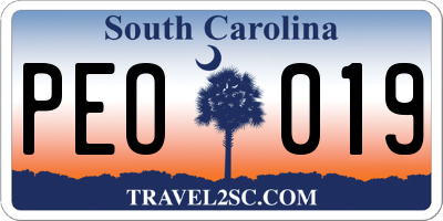 SC license plate PEO019