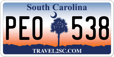 SC license plate PEO538