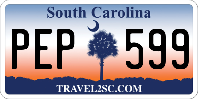 SC license plate PEP599