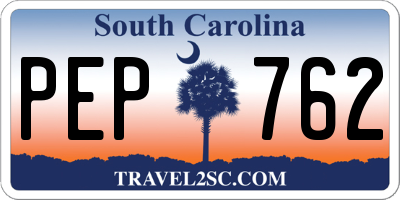 SC license plate PEP762