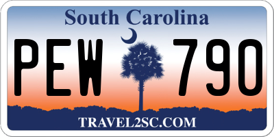 SC license plate PEW790