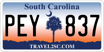 SC license plate PEY837