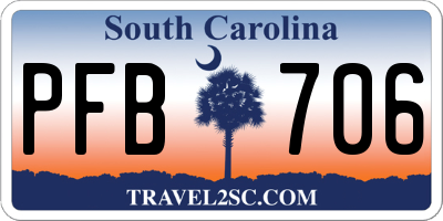 SC license plate PFB706