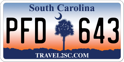 SC license plate PFD643
