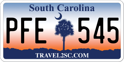 SC license plate PFE545