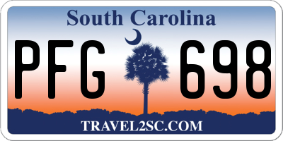 SC license plate PFG698