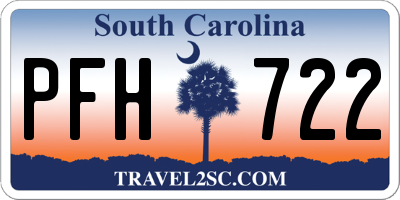 SC license plate PFH722