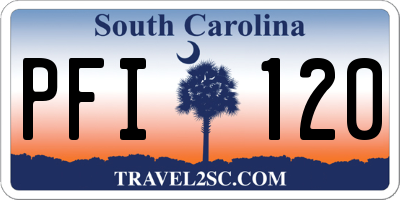 SC license plate PFI120