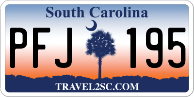 SC license plate PFJ195