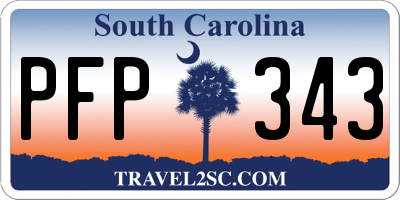 SC license plate PFP343