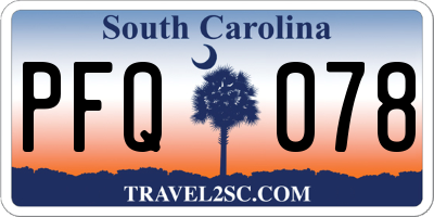 SC license plate PFQ078