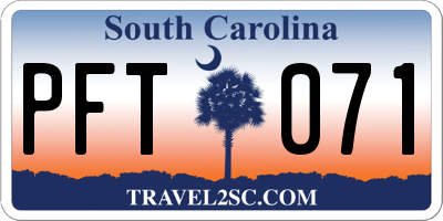 SC license plate PFT071