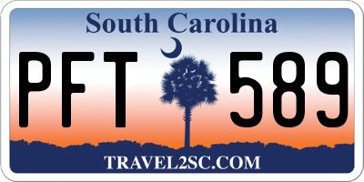 SC license plate PFT589