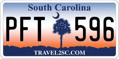 SC license plate PFT596