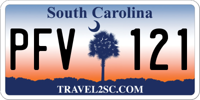 SC license plate PFV121