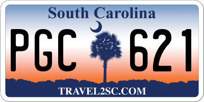 SC license plate PGC621