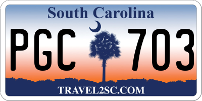 SC license plate PGC703