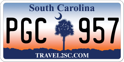 SC license plate PGC957