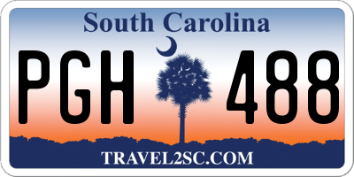 SC license plate PGH488