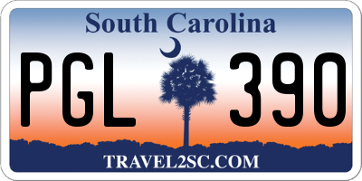 SC license plate PGL390