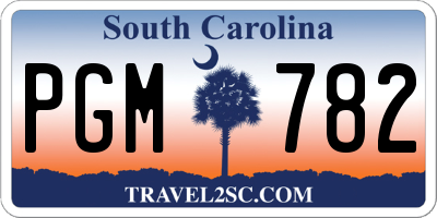 SC license plate PGM782