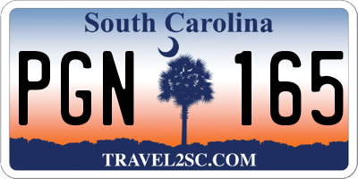 SC license plate PGN165