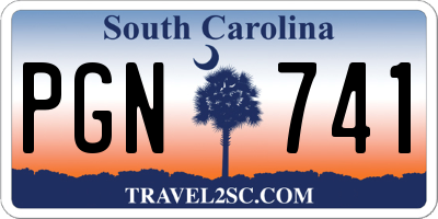 SC license plate PGN741