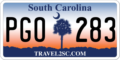 SC license plate PGO283