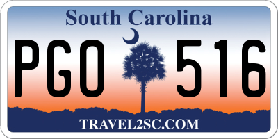 SC license plate PGO516