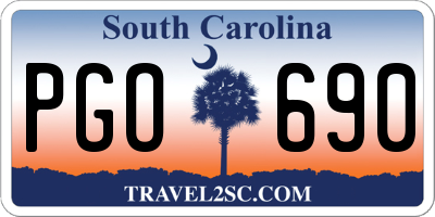 SC license plate PGO690