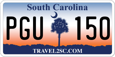 SC license plate PGU150