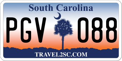 SC license plate PGV088