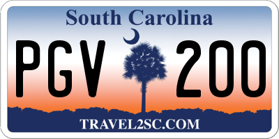 SC license plate PGV200