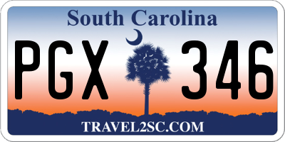 SC license plate PGX346