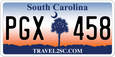 SC license plate PGX458