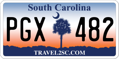 SC license plate PGX482