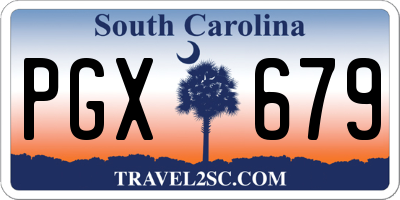 SC license plate PGX679