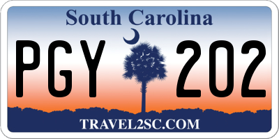 SC license plate PGY202