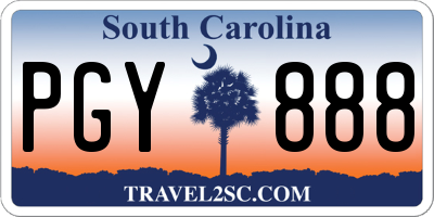 SC license plate PGY888