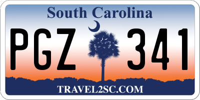 SC license plate PGZ341