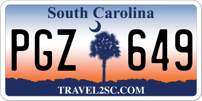 SC license plate PGZ649