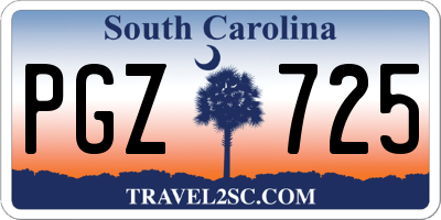 SC license plate PGZ725