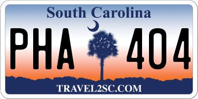 SC license plate PHA404