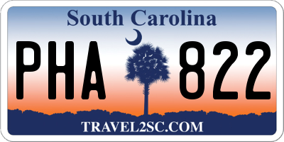 SC license plate PHA822